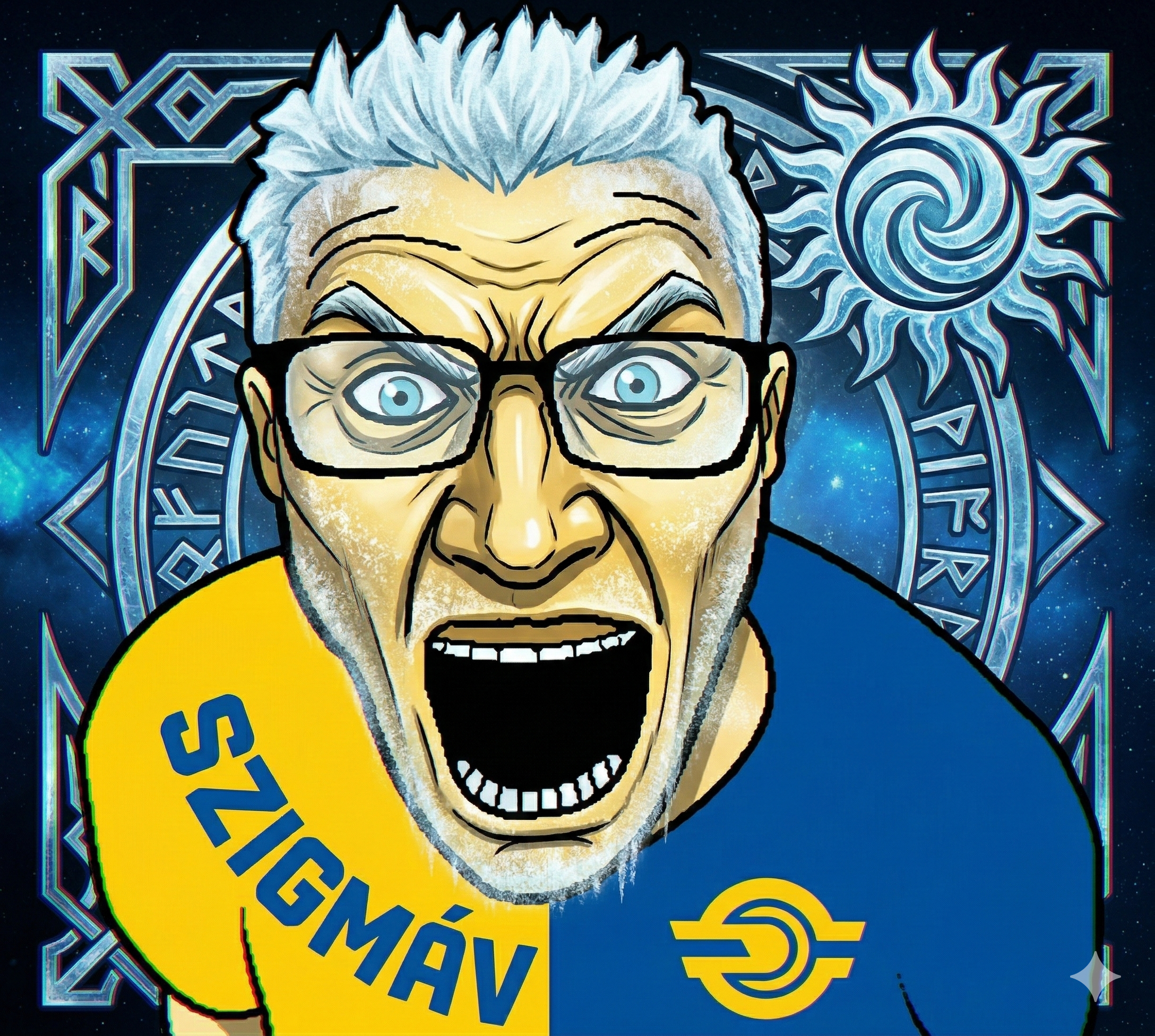 el perro rabioso, el perro aryano, blue eyes, blue hair, cold bread, cold hair, frosted bread, glasses, hair, hungarian
