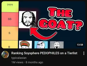 ranking soysphere pedophiles on a tier list.png