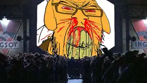 feraljak, feralrage, jannyjak, 1984, angry, animal, blood, bloodshot eyes, clenched teeth, clothes