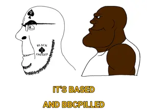 cobson, meximutt, cobson side, mexiaryan, mexiaryan side, it's based and christpilled, bald, black skin, buff, bvll