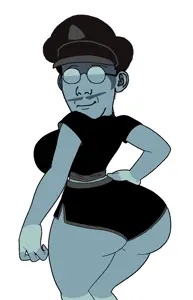 kuzjak, blue skin, butt, clothes, fat ass, glasses, shadman, shorts, soyton