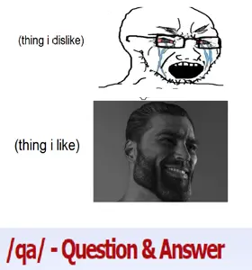 gigachad, soyak, /qa/ (4chan), 4chan, anti soyjak, bloodshot eyes, crying, glasses, open mouth, soyjak