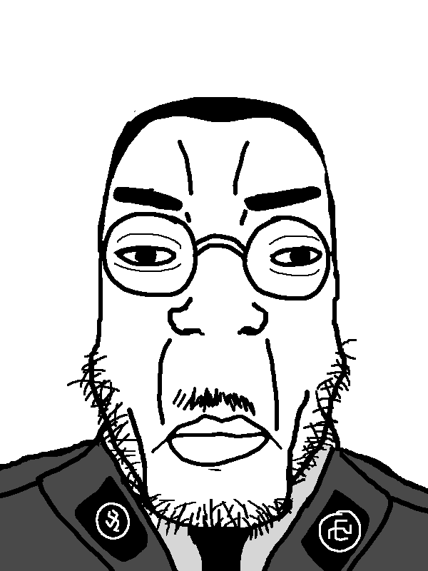 chudjak, markiplier soyjak, chudplier, 1soyjak, closed mouth, clothes, glasses, hair, heinrich himmler, military uniform