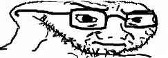 soyak, 1soyjak, concerned, frown, glasses, monochrome, soyjak, squished, stubble, uncolored skin