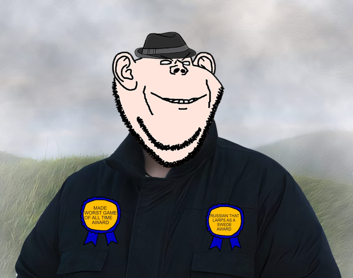 impish soyak ears, award, awards, beard, clothes, evil smile, eyebrows, fog, gay, grass