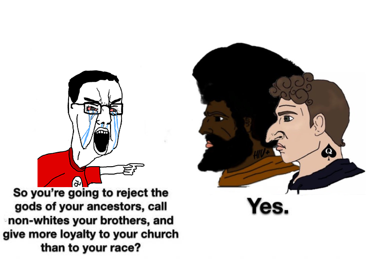 yes chad, chudjak, afro, aids, black hair, bloodshot eyes, christian identity, christianity, clittycel, crying