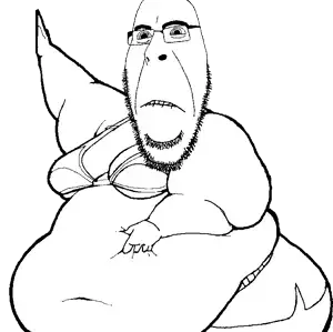cobson, hornyson, holding belly, belly, big belly, bra, horny, nazi salute