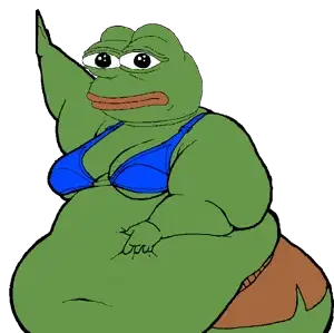 pepe, holding belly, belly, big belly, bra, nazi salute