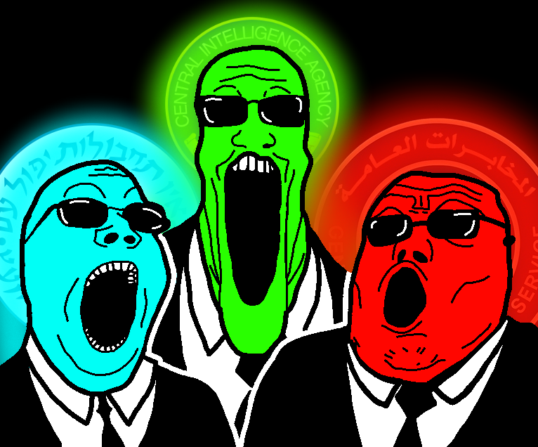 gapejak, markiplier soyjak, tony soprano soyjak, glowie, soyjak trio, trios & duos, 3soyjaks, bald, black background, blue