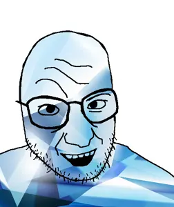 snopesjak, gem, glasses, open mouth, smile, soyjak, stubble