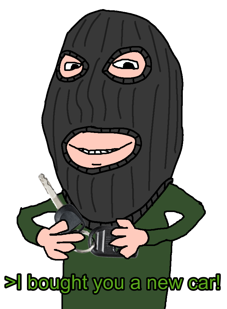 gapejak, wholesome soyjak, balaclava, car key, english text, green shirt, holding object, ira, ireland, irish republican army