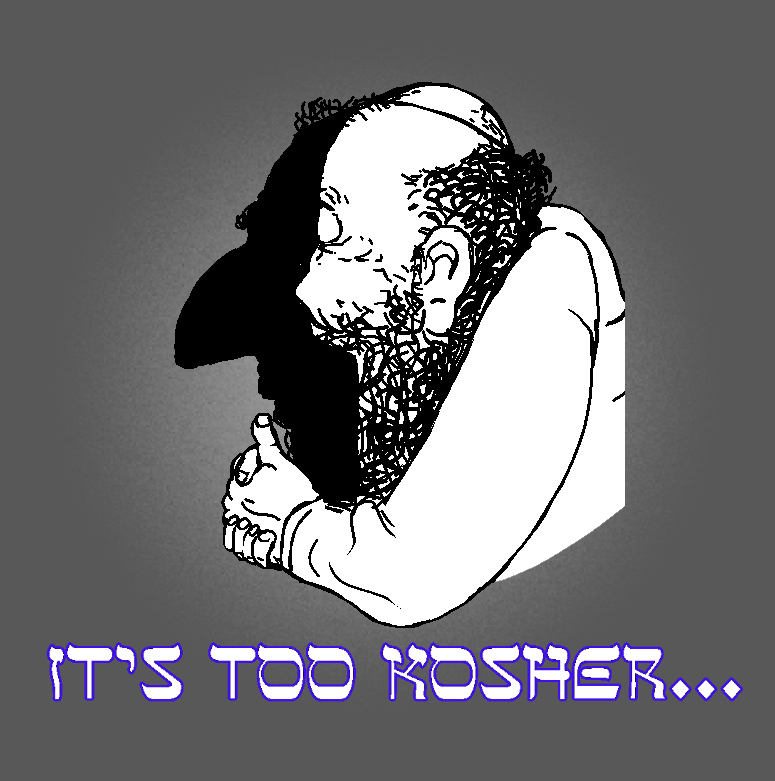 happy merchant, it's based and christpilled, sidejaks, balding, beard, closed mouth, clothes, crooked teeth, ear, english text
