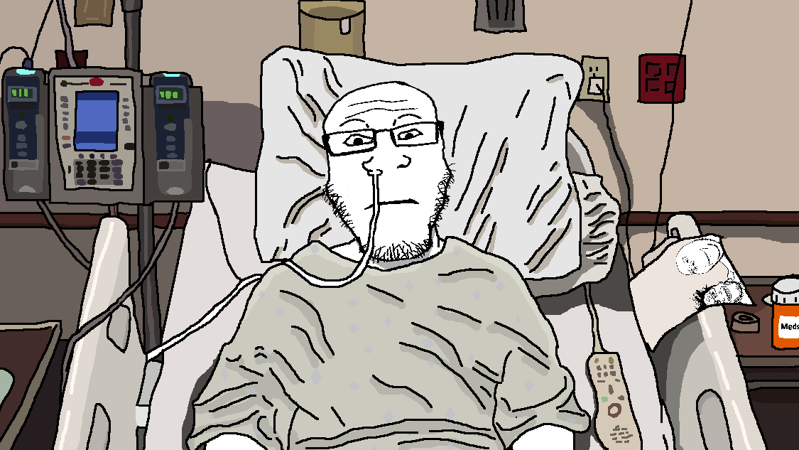 gapejak, markiplier soyjak, neutralplier, 2soyjaks, bald, bed, black eyes, closed mouth, clothes, drawn background