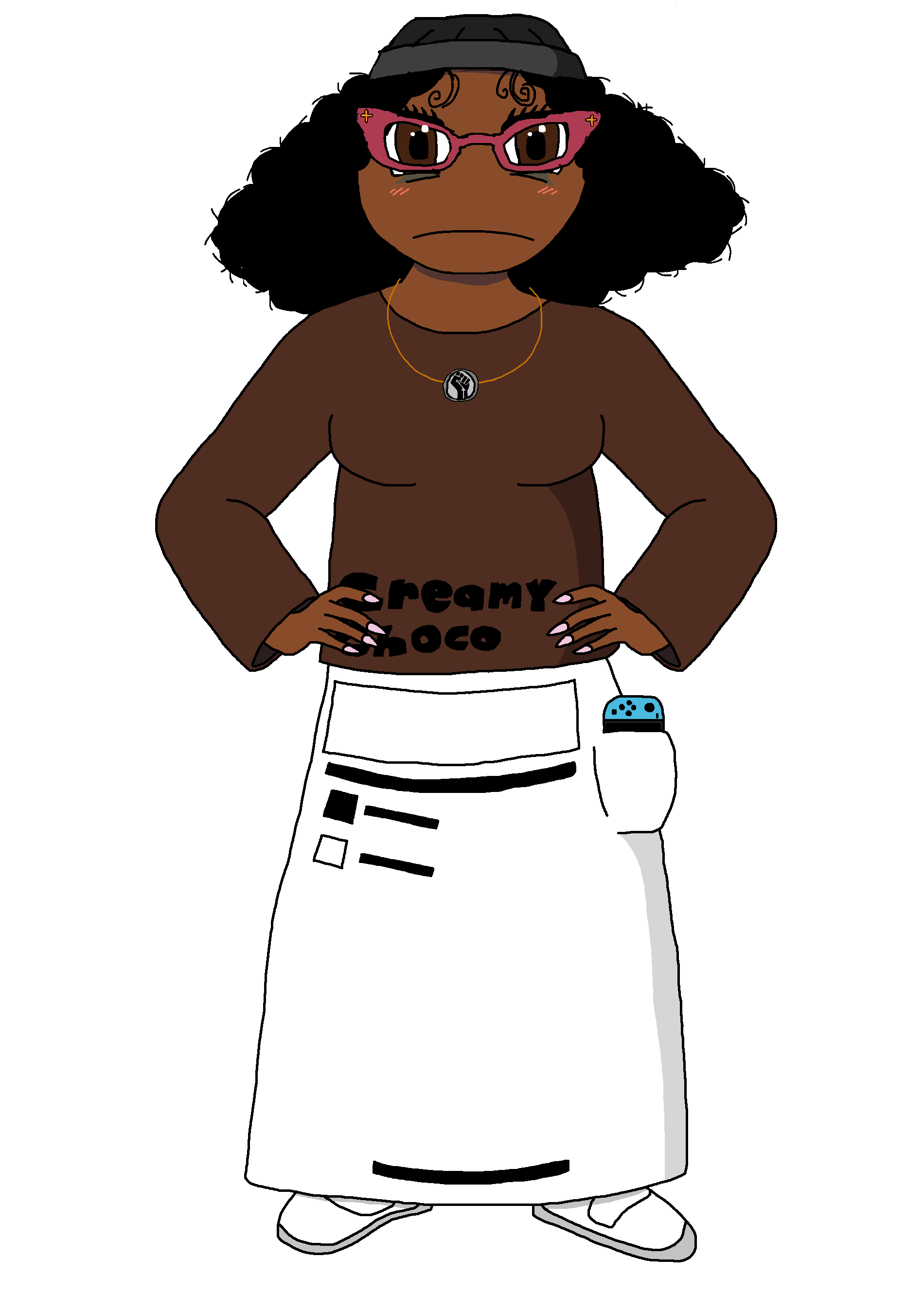 puertorican, soyniqua, soytan, afro, black lives matter, black skin, blush, closed mouth, curly hair, cute