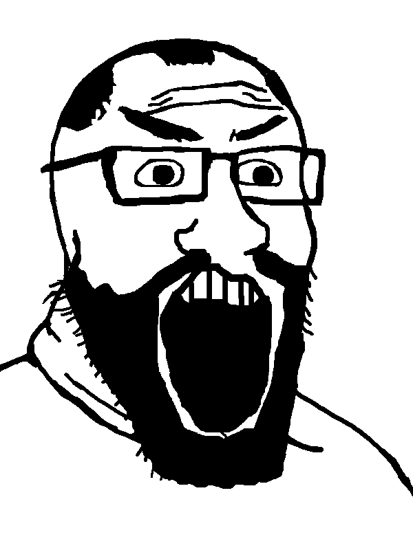 markiplier soyjak, science lover, threefourths science lover, threefourthsplier, fusionjaks, angry, balding, beard, black hair, bushy eyebrows