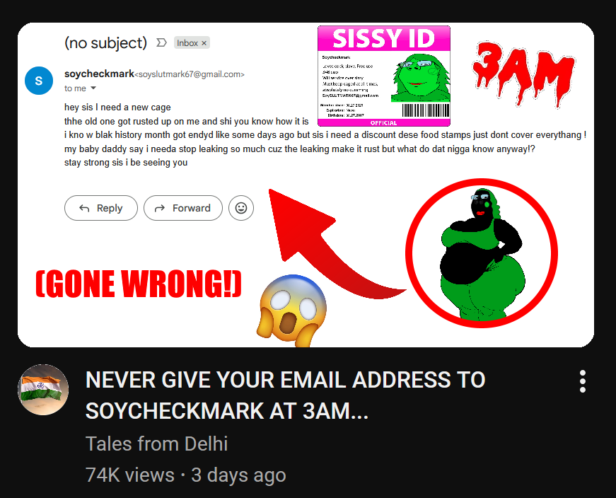 femcheck, gapejak, female gapejak, femjak, 3am, big lips, black skin, clickbait, email, fat