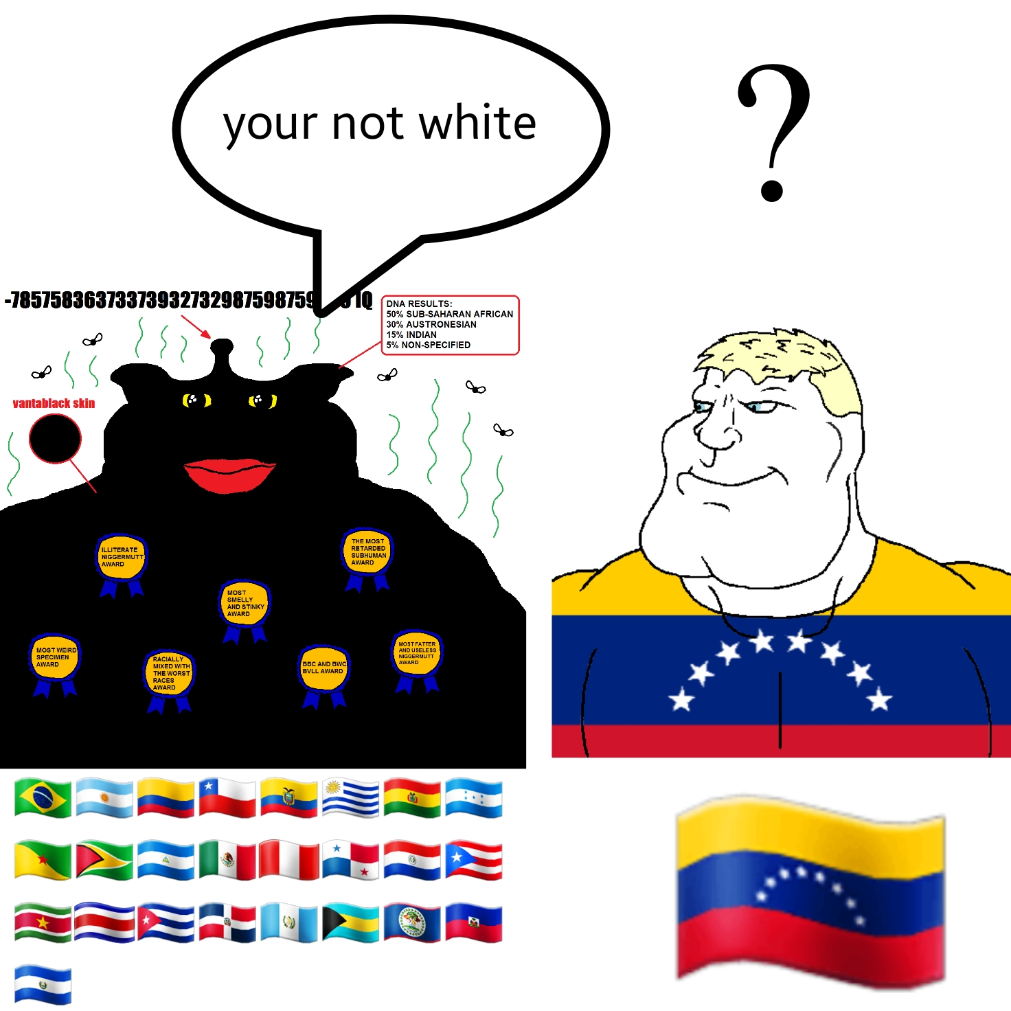 meximutt, mexiaryan, a10 eyes, belize, blonde hair, bolivia, hair, puerto rico, speech bubble, stink lines