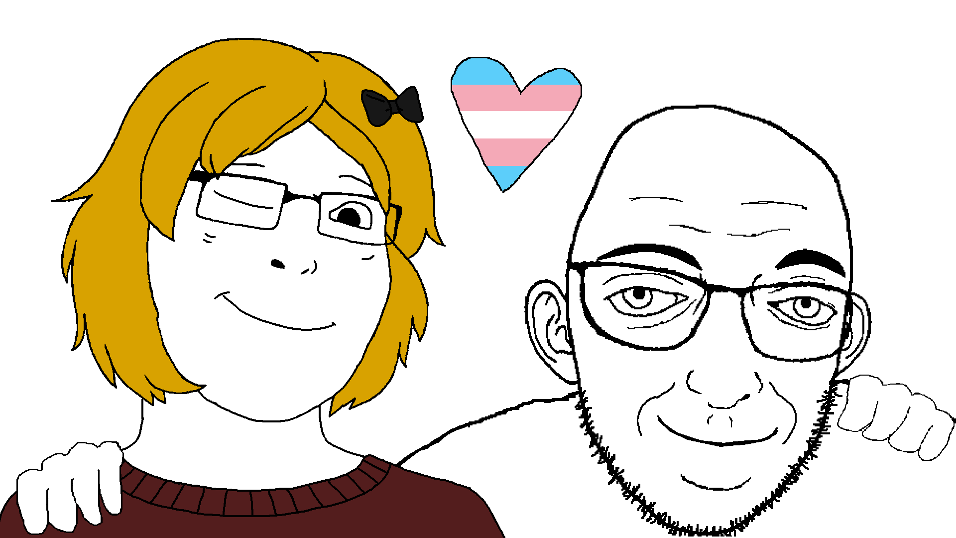 cobson, cuckjeet, derpson, female cobson, femjak, no more brother wars, bald, big lips, blonde hair, bow