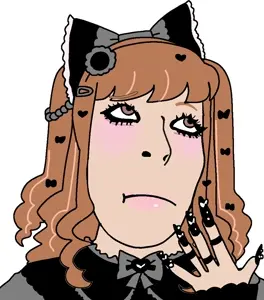 cobson, himeson, gyarujak, bowtie, brown hair, eyelashes, eyeshadow, goth, gothic lolita, hair