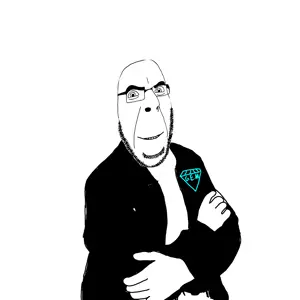 garry nealson, cobson, clothes, crossed arms, drawing, eyebrows, gem, glasses, logo, smile