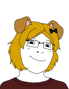 cobson, derpson, female cobson, femjak, blonde hair, bow, derpina, dog ear, dog ears, ear