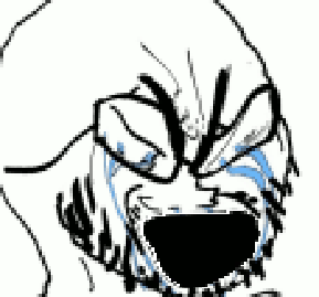 cryboy soyjak, angry, animated, closed eyes, crying, distorted, looking to the right, open eyes, open mouth, seething