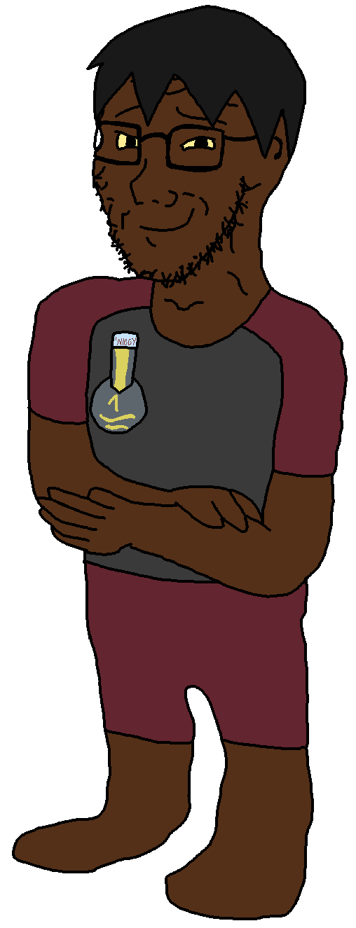 soyak, soyak (smug), natejak, nonexistent splinters, 1 year on bald men with glasses website, 1soyjak, arms crossed, award, black hair, brown skin