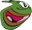 pepe, distorted, green skin, kekking, smile, teeth, transparent background