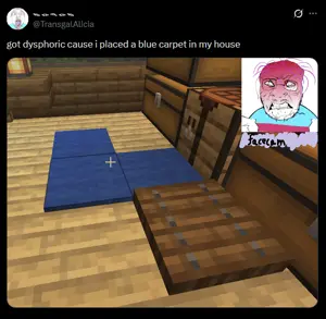 bernd, glasses, stubble, tranny, twitter, video game, transgender pride flag, minecraft