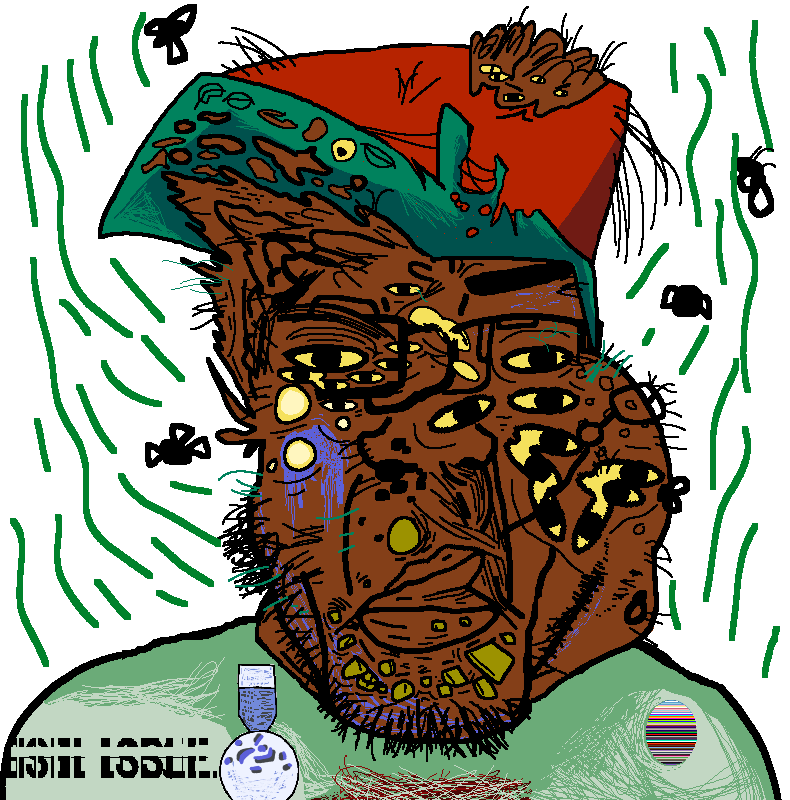 esl fnf pedo, chudjak, markiplier soyjak, chudplier, animal, award, brown skin, bug, clothes, colored hair