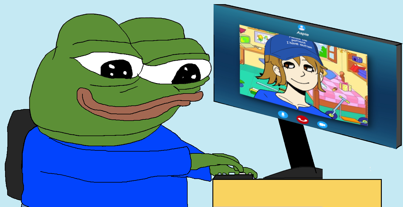 apu, ashbie moon, pepe, amphibian, animal, ashbie, aspie, black eyes, blonde hair, blue hat