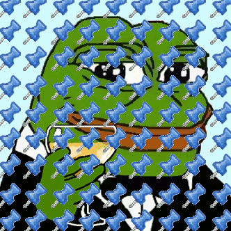 pepe, alcohol, amphibian, animal, animated, black eyes, blue background, bowtie, closed mouth, clothes