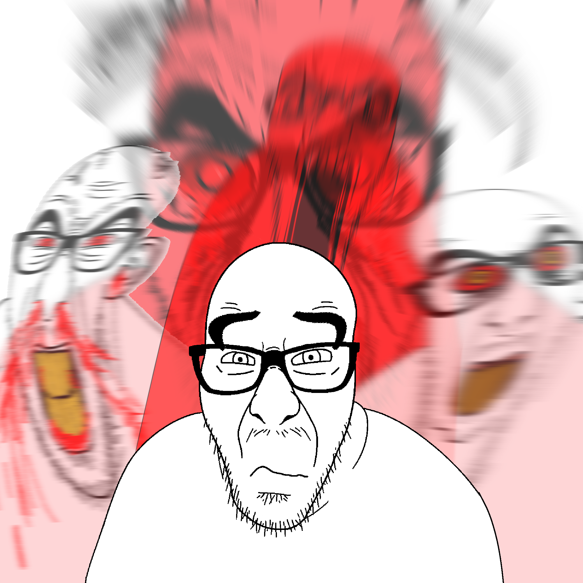 taceboi23, slitherjak, slitherseethe, blood, bushy eyebrows, closed mouth, crazy, ear, eyebrows, glasses