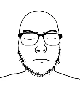 uncjak, closed eyes, closed mouth, glasses, no background, stubble, transparent background, uncolored skin