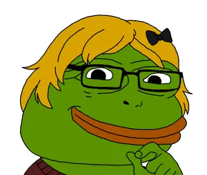 pepe, cobson, derpson, femjak, fusionjaks, amphibian, animal, blonde hair, bowtie, closed mouth