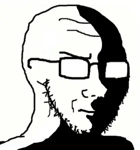 soyak, closed mouth, concerned, frown, glasses, ominous, shadow, soyjak, stubble