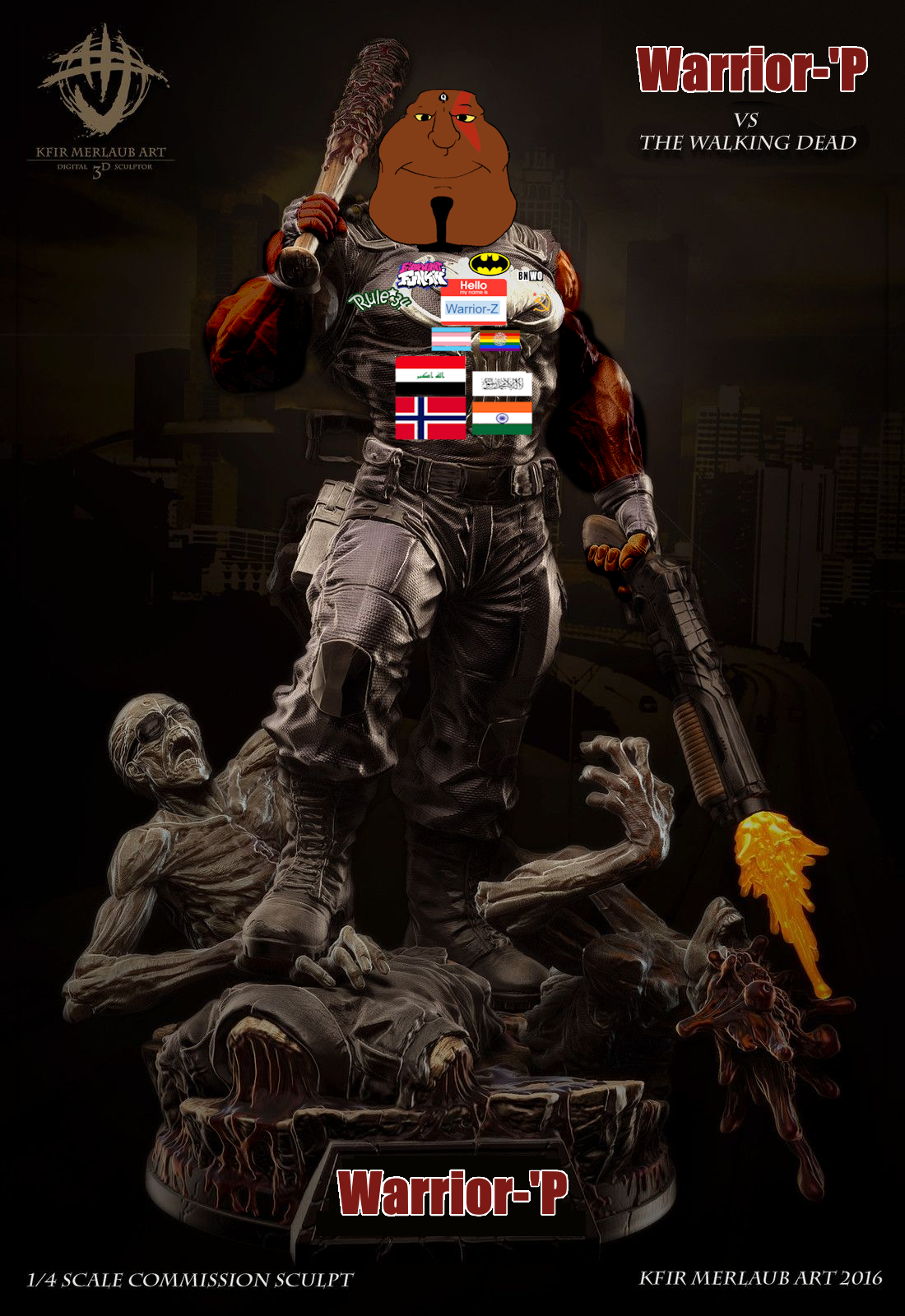 tacoblimp, mexigemmy, tacoblimp front2, slopjak, baseball bat, brown skin, flag, gun, looking at you, rule34