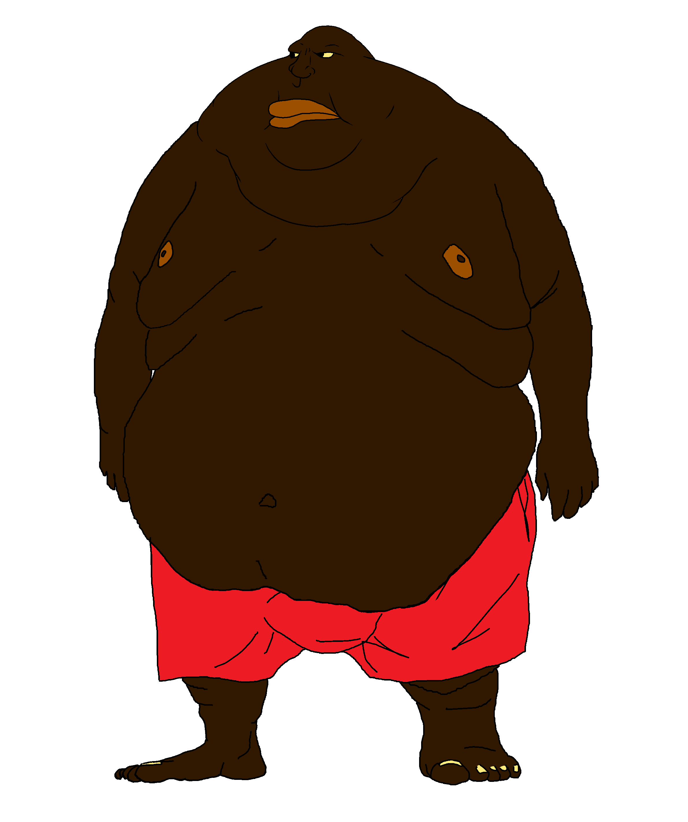 meximutt, beast, endmutt, morbidmutt, angry, bald, barefoot, big lips, black skin, fat