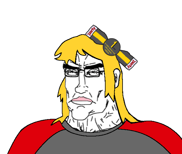 kate hikes, chudjak, perceptive chud, foidjaks, 1 year on bald men with glasses website, 1 year on other bald cartoon man with glasses website, blonde hair, bow, bowtie, female
