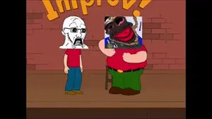 peter griffin, chudjak, jartycuck, patrick, doctos, jartycuck, animated, belt, black skin, bloodshot eyes