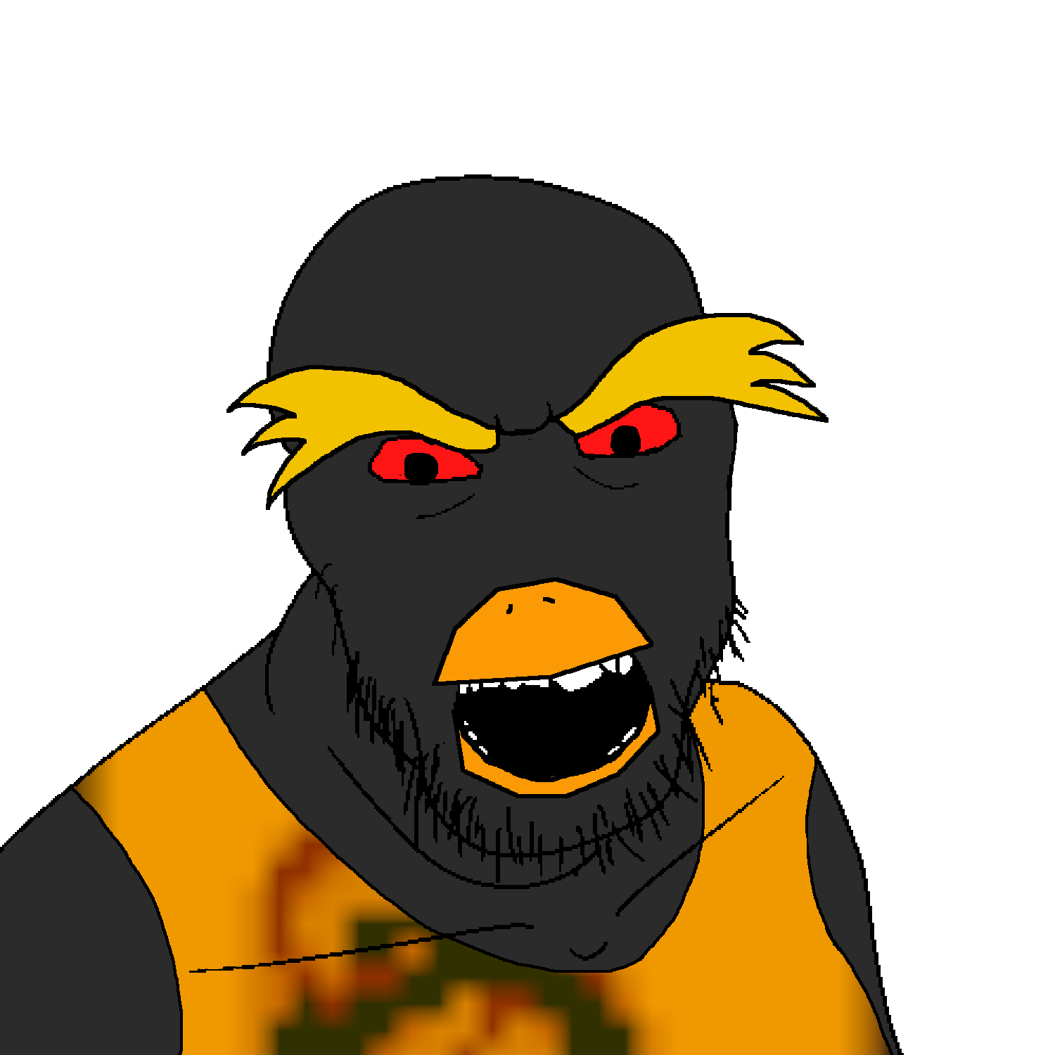 stfupopsseetherald, feraljak, angry, animal, animal crossing, beak, bird, birds, black fur, black skin