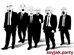 cobson, feraljak, gapejak, slitheenjak, soyak, vlodson, clothes, forehead lines, glasses, multiple soyjaks