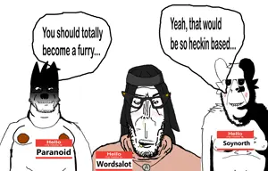 rapeson, cobson, markiplier soyjak, euromutt, hornyson, euromutt, rapeson, black hair, furry, glasses