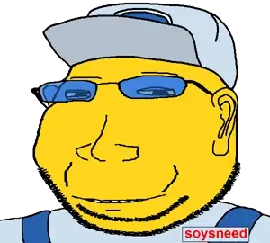 gapejak, massjak, wholesome soyjak, admin, bald, closed mouth, clothes, glasses, hat, janny