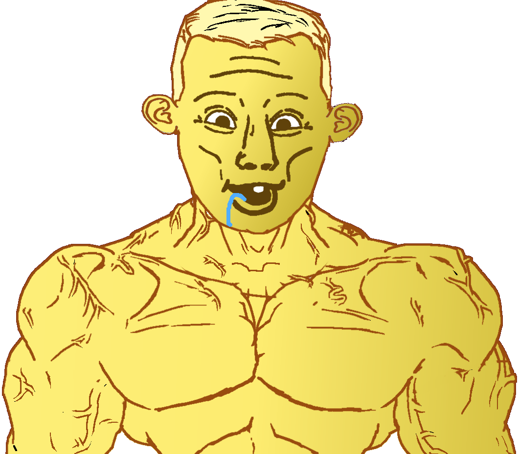 chudjak, vlodson, chudjak front, muscular chud, muscular vlod, aryan, a10 eyes, buff, drool, front view