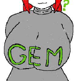 unknown, tama, arms behind, big breasts, body, breasts, collar, drawing, gem, looking at you