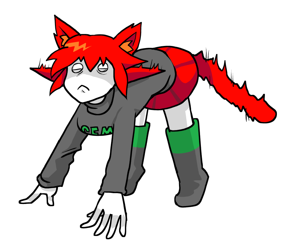 jaikacuz, tama, animal, blush, cat, cat ears, catgirl, clothes, crawling, ear