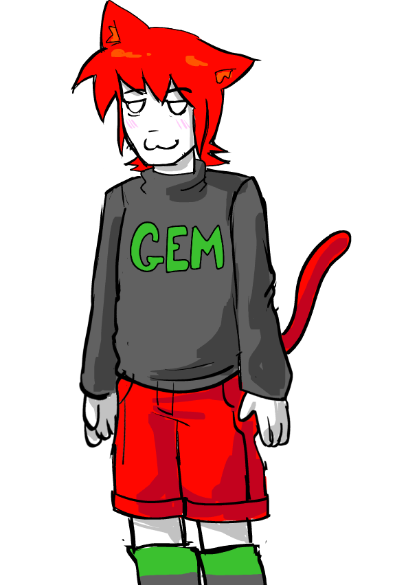 jaikacuz, male tama, tama, animal, arm, blush, boot, cat, cat ears, catgirl