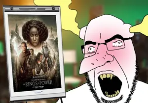 cobson, angry, bloodshot eyes, blush, cross eyed, glasses, large nose, lord of the rings, open mouth, pster