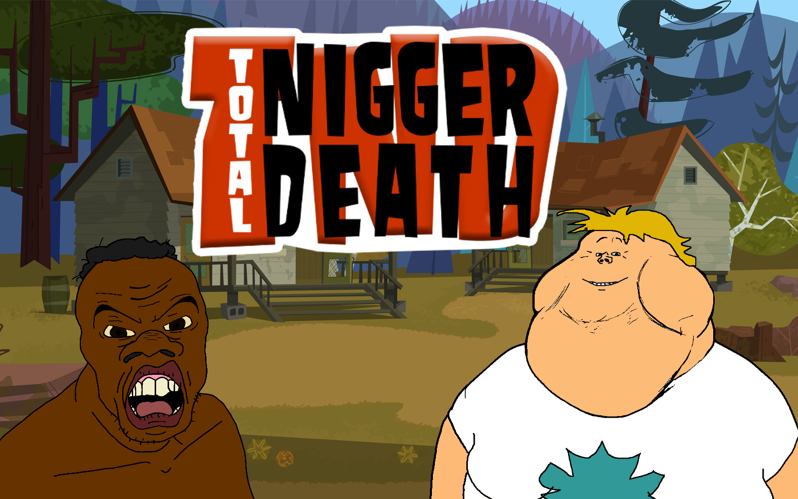 feraljak, impish soyak ears, meximutt, feralnigger, impish meximutt, 2soyjaks, big lips, black hair, black skin, blonde hair